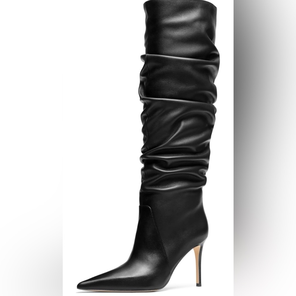 Michael Kors Dawn Black Over the Knee leather Boots 7